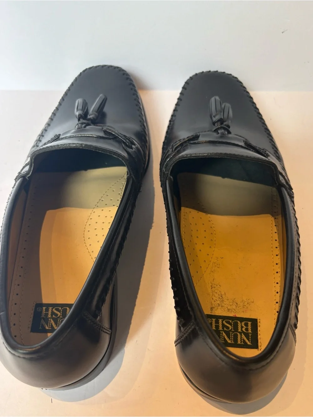 Nunn Bush Classic Black Leather Tassel Loafers for Men Size 7M